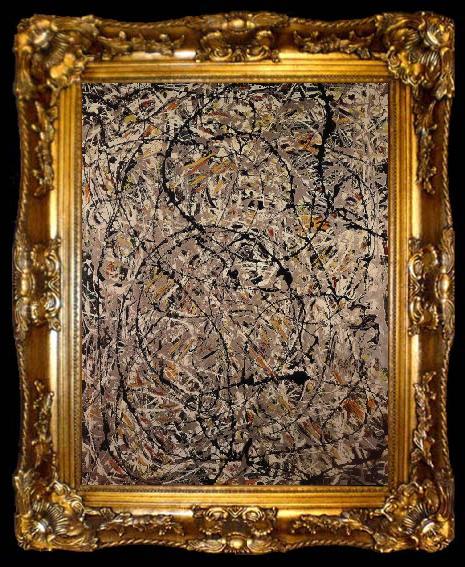 framed  Jackson Pollock undulating paths, ta009-2